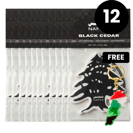 Black Cedar Air Freshener + Sticker Pack