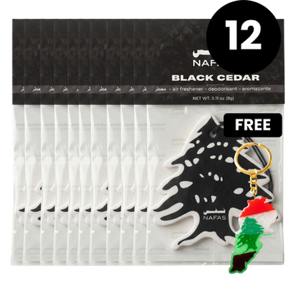 Black Cedar Air Freshener + Sticker Pack