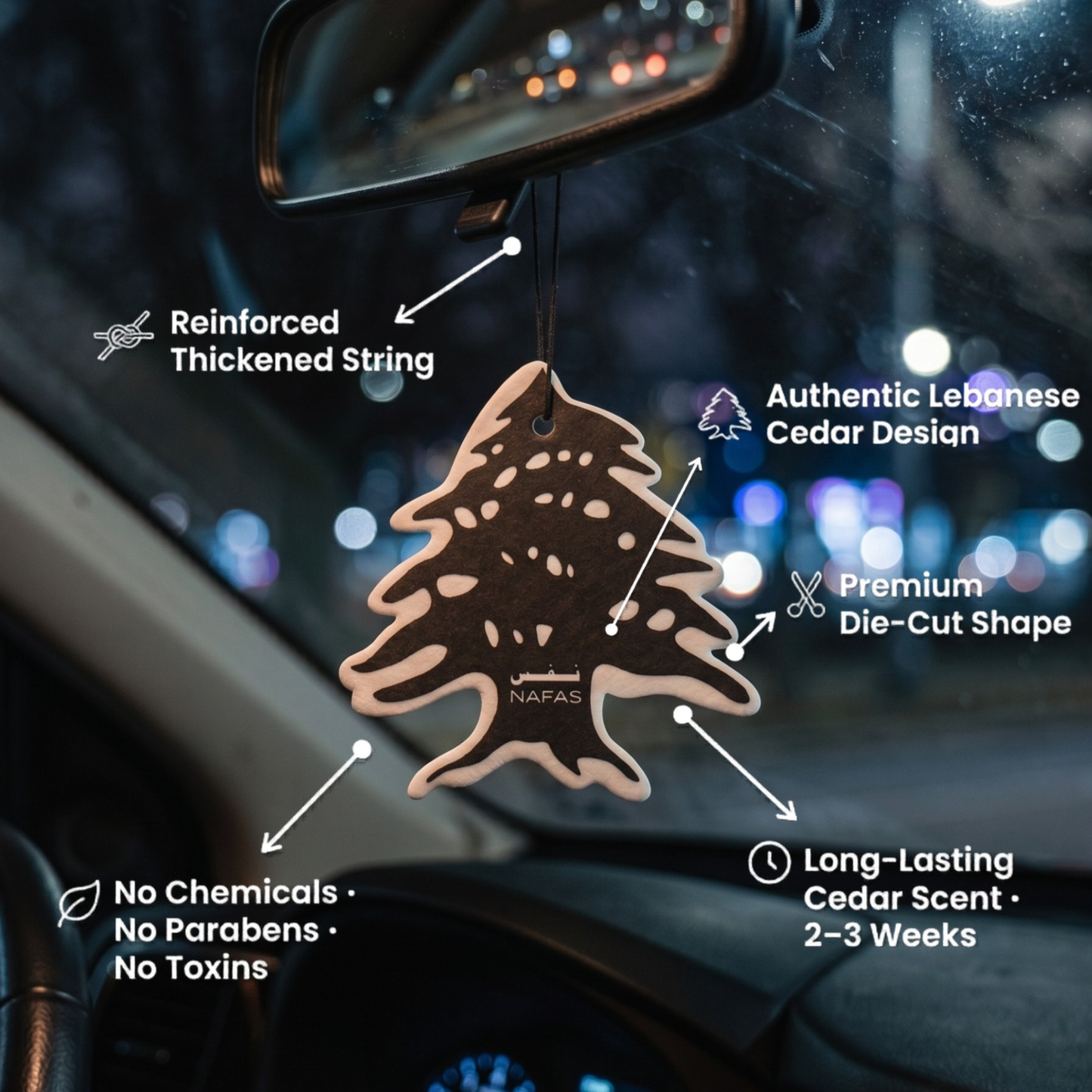Black Cedar Air Freshener + Sticker Pack