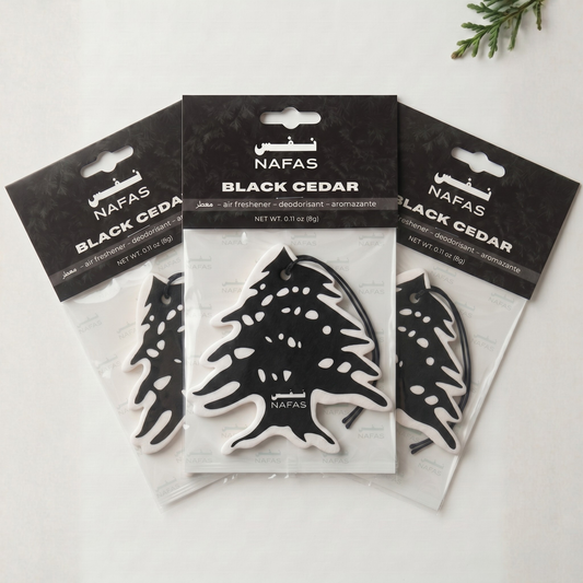 Black Cedar Air Freshener + Sticker Pack