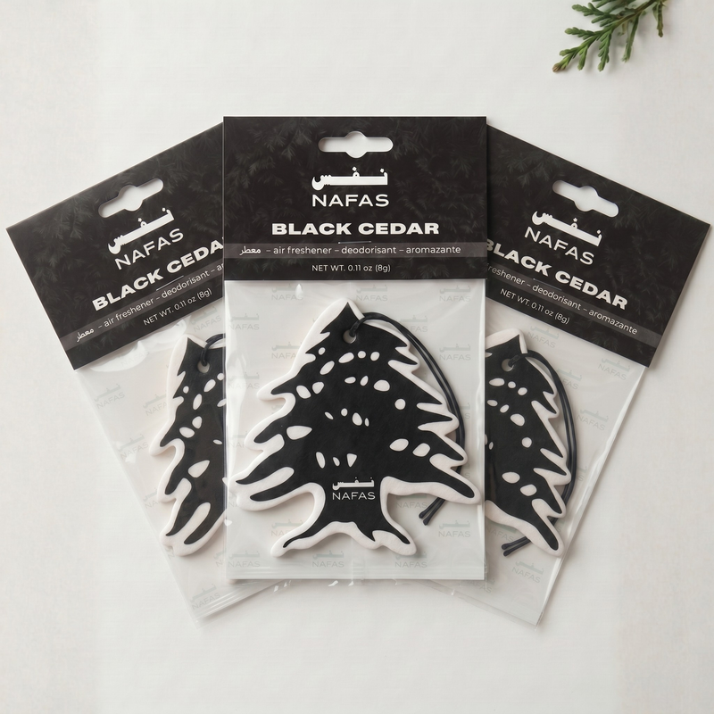 Black Cedar Air Freshener + Sticker Pack