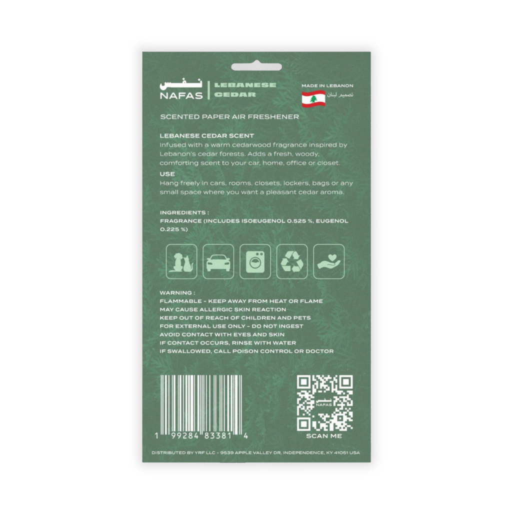 Lebanese Cedar Air Freshener + Sticker Pack