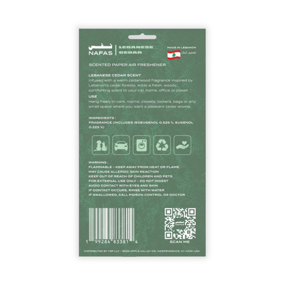 Lebanese Cedar Air Freshener + Sticker Pack