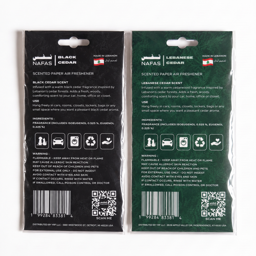 Lebanese Cedar Air Freshener + Sticker Pack
