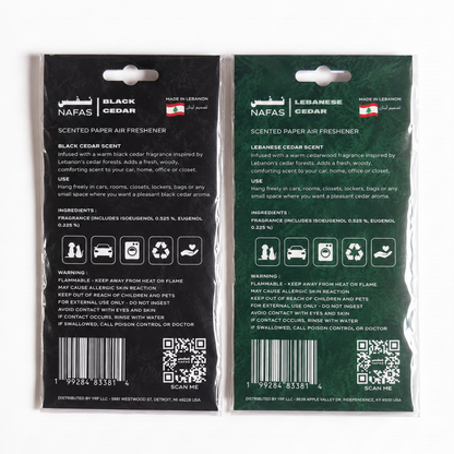 Lebanese Cedar Air Freshener + Sticker Pack