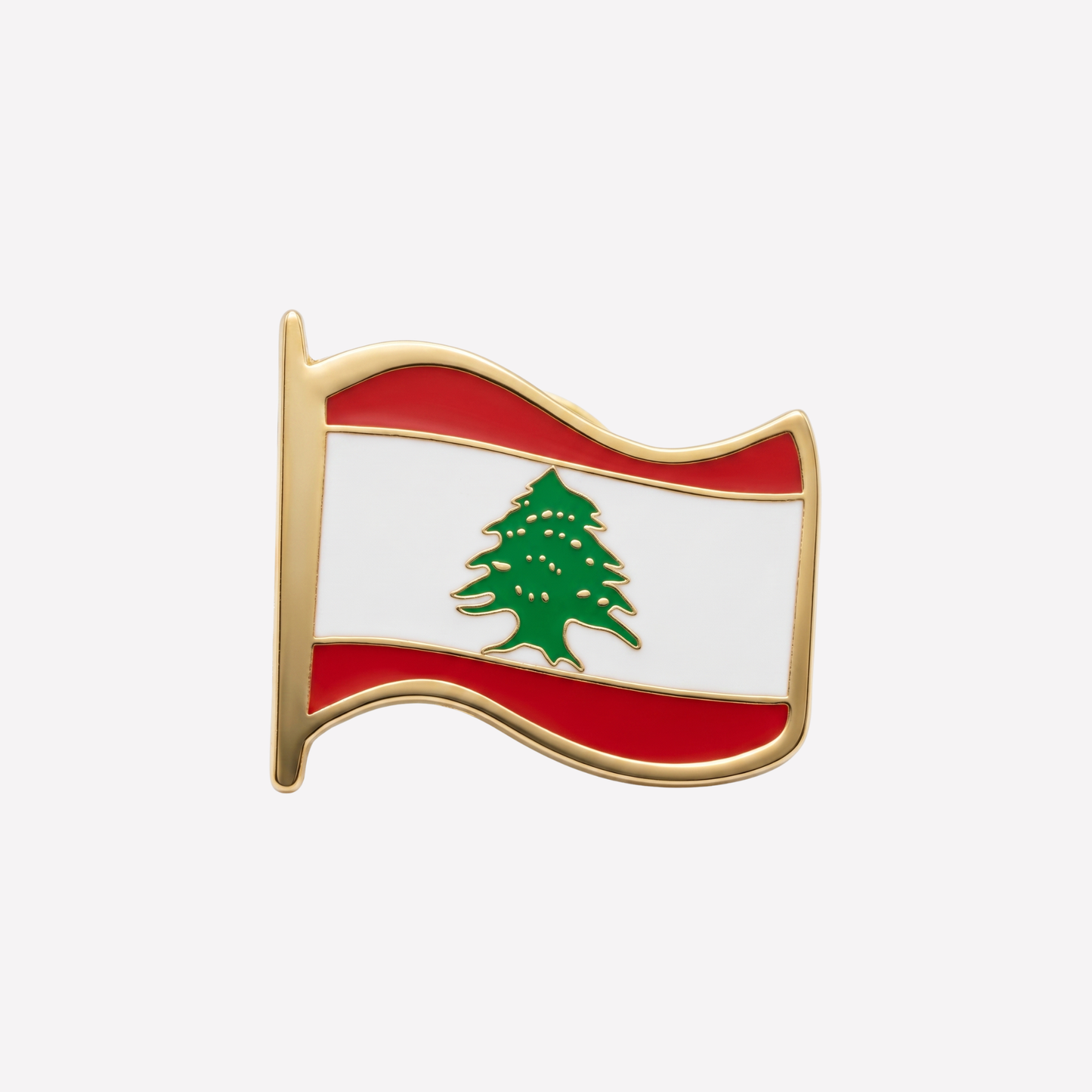 Lebanese Flag Lapel Pin Detail Shot
