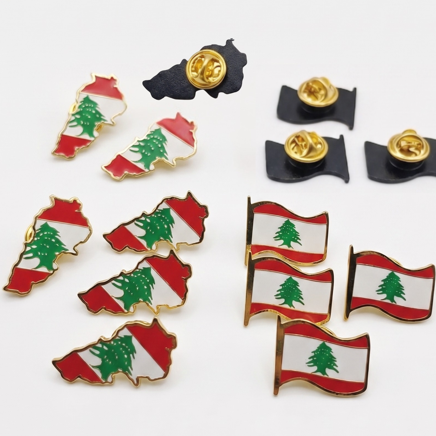 Lebanese Flag and Map Pin Collection
