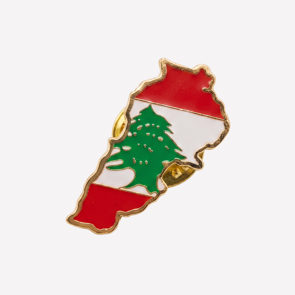 Lebanon Map Lapel Pin - Cedar Detail
