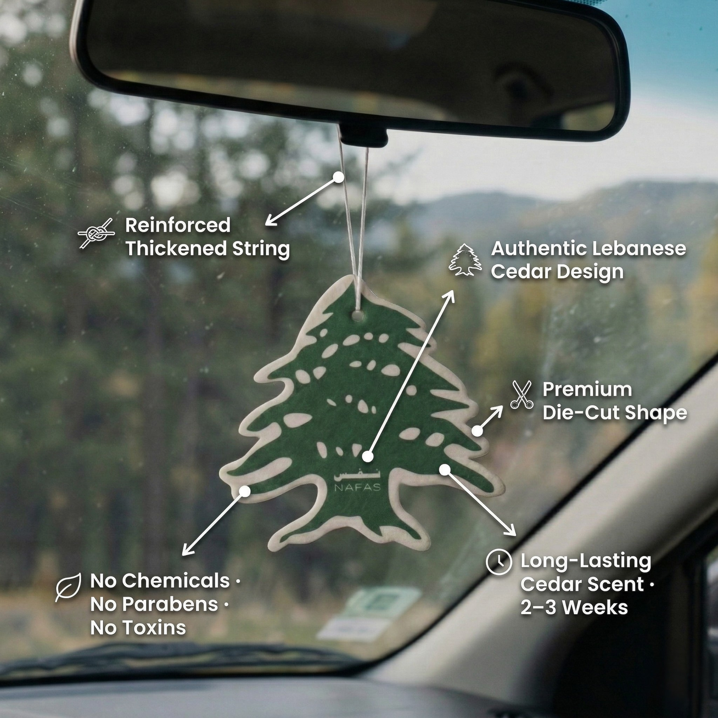 Lebanese Cedar Air Freshener + Sticker Pack